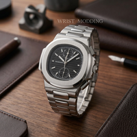 Reloj de Buceo Híbrido Analógico para Hombre, con Movimiento VK61, Correa de Acero Inoxidable de 20 mm, Cristal de Zafiro, Resistente al Agua, Deportivo, 50