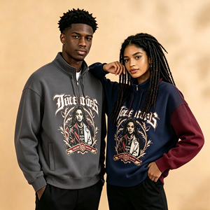 เสื้อฮู้ดซิปแบบไหล่ตก ผ้าฝ้ายบุขนแกะ ทรงหลวม อุ่นสบาย เหมาะสำหรับชุดทำงาน ชุดยูนิฟอร์ม เสื้อคลุมสำหรับงานอีเว้นท์ เสื้อโปรโมชั่น พร้อมสกรีนลาย - Product Image 4