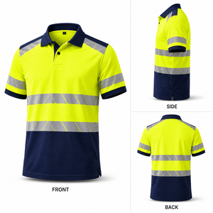 Camiseta Polo de Alta Visibilidad con Cinta Reflectante, Transpirable, de Secado Rápido, Diseño de Logotipo Personalizado, Ropa de Trabajo OEM ODM - Product Image 2