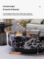 Ensemble Table Basse et Meuble TV Minimaliste Luxe Léger en Marbre pour Petits Salons – Meubles de Salon Style Nordique avec Rangement