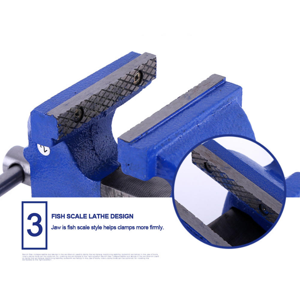 Small hand tool steel bench vise without anvil heavy duty cast iron