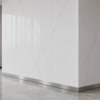 Panneau mural décoratif WYRAX pour intérieur de magasin, feuille de marbre PVC Calacatta blanc doré 3,0 mm 1220x2440 mm, finition brillante pour présentoir de magasin