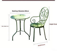 Ensemble de table et de chaises en fer forgé de style français durable pour l'extérieur, meubles de jardin pour cour, parc, villa, ferme