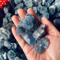 Recién llegados, minerales crudos, rocas, cristal de cuarzo natural, fluorita azul en bruto para artesanía curativa