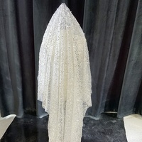 Brillant pas cher blingbling maille tulle dentelle brodé cristal grand sequin tissu pour mariage robe de danse S-11771