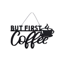 MR. But First Coffee Word Sign décoration métal noir décor d'art mural lettres en fer cadeaux de réchauffement de la maison