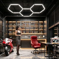 Éclairage LED Hexagonal en Nid d'Abeille pour Garage, Idéal pour Zone de Collection de Voitures Privée, Éclairage Ambiant Doux et Respectueux de la Peinture