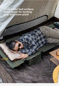<span class=keywords><strong>Lit</strong></span> de camping en aluminium à profil bas, résistant aux déchirures, en tissu Oxford, portable, pour le camping, la randonnée, le bureau et la détente, directement de l'usine - Product Image 2