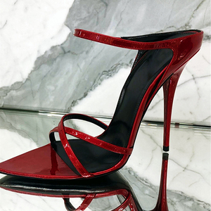 Escarpins Femme Talon Haut Shiny Fashion Slides Trendy Thin High <b>Heel</b> Mules Shoes for Women - Product Image 2