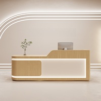 Bureau de réception moderne en bois massif pour hôtel, magasin de vêtements, salon de beauté, caissier, formation et petits espaces commerciaux