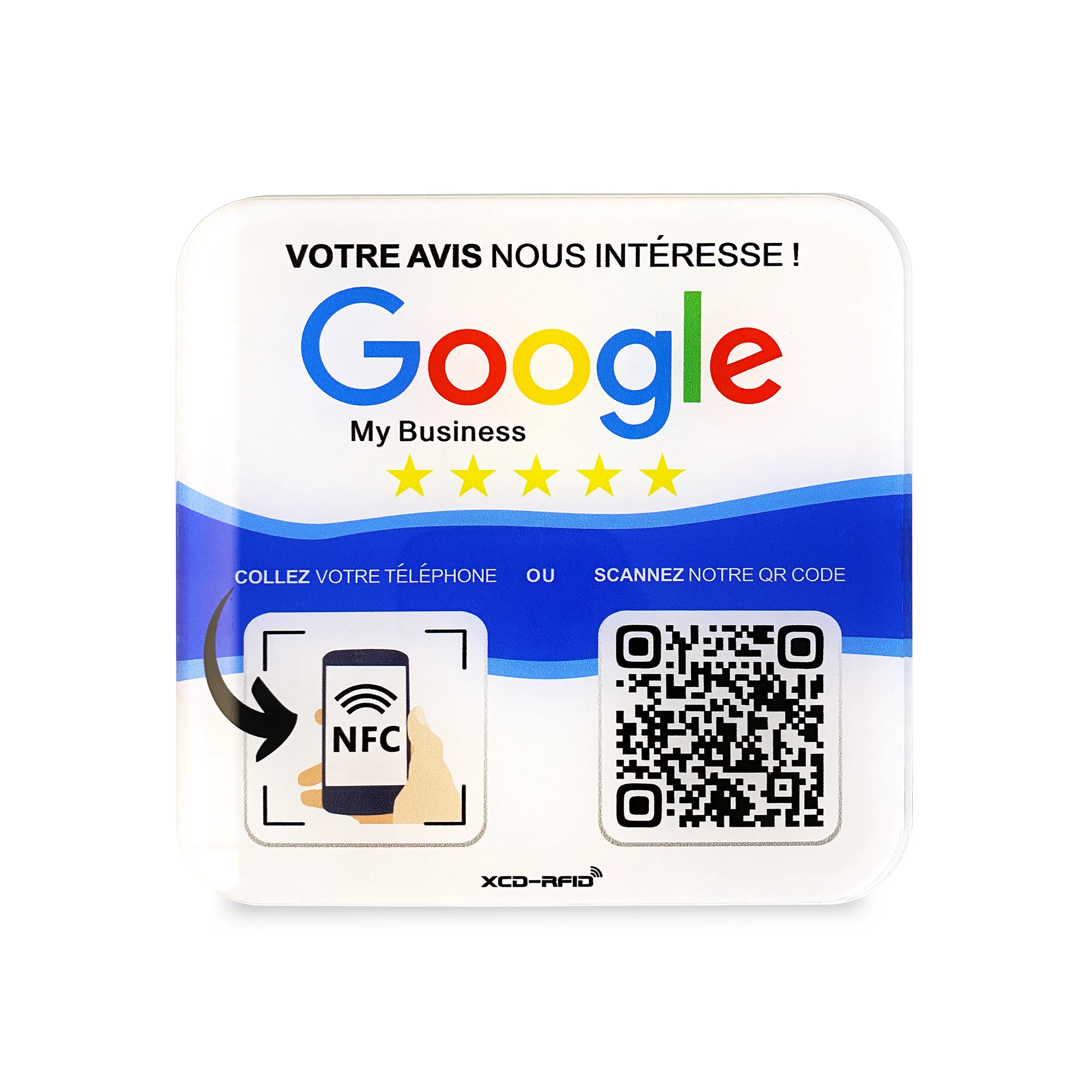 Individueller Acryl-NFCGoogle-Überprüfungsschrank Positives Feedback Karte Tisch Anzeige QR-Code für Google-Überprüfung Restaurant-Menü Social Media