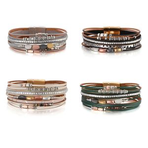 Punk <b>Leather</b> <b>Bracelet</b> Top-rated Best Seller Lead-free Plating Process Holiday Gift for Women Detailed Lightweight Comfort Fit - Product Image 2