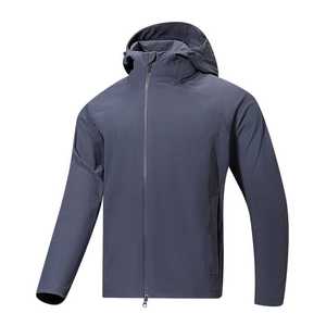 Chaqueta con Capucha de una Sola Capa, Resistente al Viento, de Color Sólido, para Hombre, para Senderismo, Trabajo, Uniforme, Manga Larga - Product Image 3