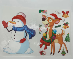 Calcomanías Decorativas Florales Acrílicas Impermeables y Ecológicas para Pared, Juego <span class=keywords><strong>de</strong></span> Adhesivos Navideños con Estampado Dorado <span class=keywords><strong>de</strong></span> 13x20.5cm, Impresión con Troquelado - Product Image 3