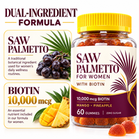 Gummies de Palmier Nain à Marque Blanche Saveur Mangue-Ananas avec Biotine pour Complément Quotidien de Bien-être OEM ODM