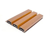 Panel Dinding Bambu WPC 3D Bertekstur Beralur, Kedap Suara, Anti Jamur, Mudah Dipasang untuk Dekorasi Dinding Rumah, Kantor, Hotel, dan TV