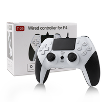Manette de jeu filaire T29 Slim pour PC avec vibration et prise en charge 6 axes, bouton Turbo, prise casque, 4 options de couleur