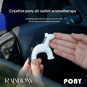 2026 Cute Horse Gypsum Diffuser Stone Car Aromatherapy Hanging Ornament Wardrobe Scent Pendant Year Of Horse Gift - Product Image 3