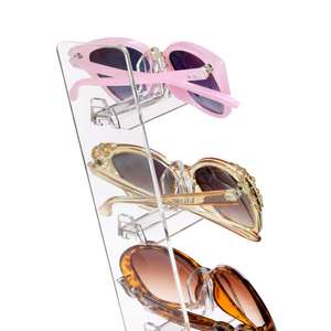 Yageli Customized Premium Clear Acrylic Eyeglasses <b>Stand</b> 3 Frames Sunglasses Rack China's Best <b>Display</b> Racks - Product Image 5