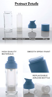 Bouteille pompe sans air en verre élégante de 30ml forme plate 50ml pour crème de soin de la peau récipient élégant sans air sous vide