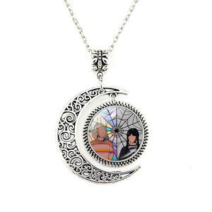 Collier rétro pour femme, style vintage, avec pendentif en forme de lune, creux, bijou du temps, <span class=keywords><strong>série</strong></span> américaine, <span class=keywords><strong>Wednesday</strong></span> Adams, charmes chics pour pull - Product Image 5