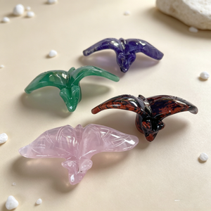 Figura de Murciélago de Piedras Preciosas Naturales Mixtas al por Mayor, <span class=keywords><strong>Aventurina</strong></span> <span class=keywords><strong>Verde</strong></span> y Sodalita, Cristal Curativo Reiki, Decoración de Altar de Halloween con Forma de Animal - Product Image 1