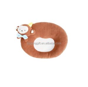 Детская подушка-компаньон для сна в виде обезьянки с бантом, плюшевая, дышащая, комфортная, формирующая голову, с сертификатом EN-71 - Product Image 2