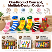 Jouet pour chien en forme de chaussette en peluche avec papier froissé et compartiment pour cachettes de friandises