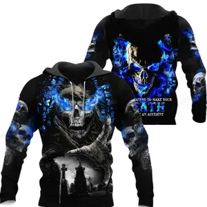 OEM Satan diable fantôme gothique crâne pull décontracté nouvelle mode Streetwear 3DPrint hommes/femmes veste hommes 3d sweats à capuche