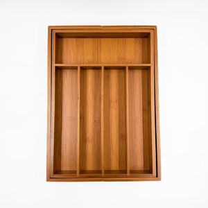 Bamboo <b>Kitchen</b> Utensil <b>Storage</b> <b>Box</b> Rectangular Lidless Drawer Organizer For Countertop Use - Product Image 2