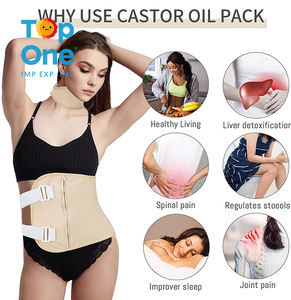 Recortador de cintura de algodón orgánico personalizado TopOne, paquete de aceite de ricino reutilizable y envoltura de desintoxicación para Hígado de tiroides, cómodo de alta calidad - Product Image 4