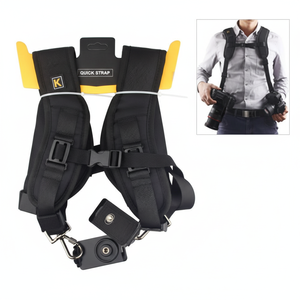 Arnés Doble para Cámara K&F Concept, 7 cm, Nailon, Estilo Profesional, para Accesorios de Fotografía DSLR - Product Image 1