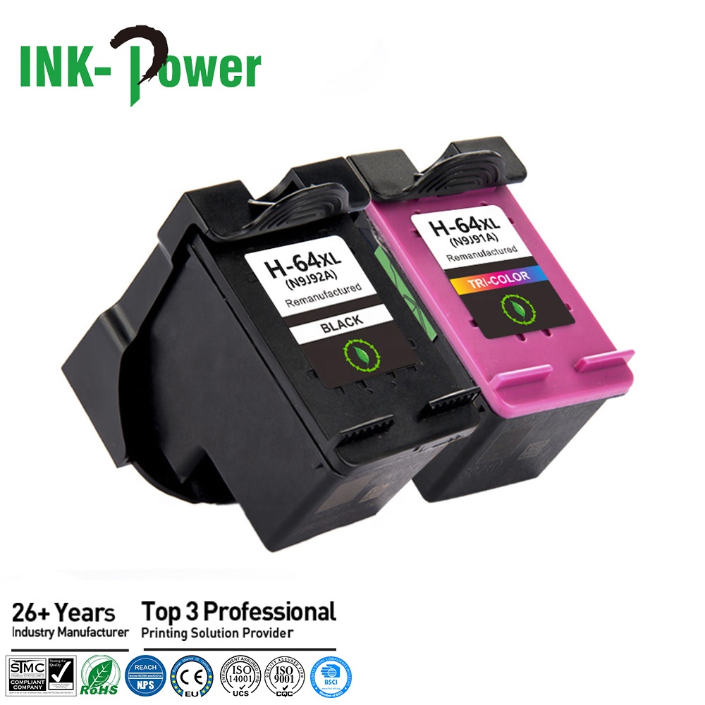 Amazon.com: OCProducts - Cartucho de tinta rellenado para impresoras HP 64  64XL, color negro para Envy Photo 6255 7155 7855 : Productos de Oficina