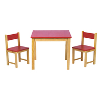 Mobilier de jardin d'enfants à motif personnalisé Bureau d'étude en bois coloré pour enfants Table et chaise pour enfants avec cadre en métal solide