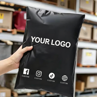 Enveloppes en polyéthylène imprimées avec logo personnalisé, sacs d'expédition biodégradables noirs, sacs de messagerie en plastique écologiques imperméables pour vêtements