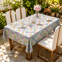 Nappe semi-circulaire tendance en plastique, lavable, anti-déversement, housse en tissu, résistante à l'huile et à l'eau pour la maison, les dîners, les fêtes et la décoration de mariage
