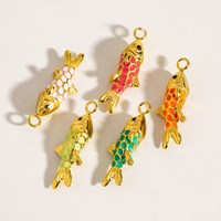 Antique Original Carpe En Acier Inoxydable DIY Bijoux Pendentif Mode Émail Couleur Goutte D'huile Pendentif Poisson En Trois Dimensions