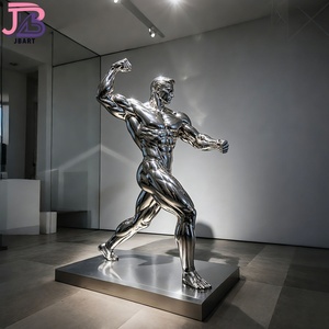 Statua a Specchio a Grandezza Naturale per Palestra all'Aperto o al Chiuso, Scultura in Acciaio Inossidabile di <span class=keywords><strong>David</strong></span> Arnold - Product Image 6