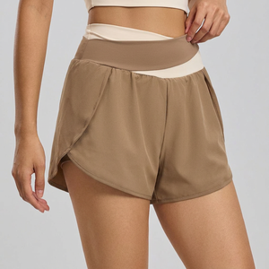 Shorts Deportivos 2 en 1 de Cintura Alta para Mujer, con Forro de Compresión Integrado, Ligeros, para Yoga, Gimnasio, Deportes, OEM, ODM - Product Image 1