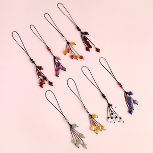 Wholesale Natural Hand Carved Crystal Mini Heart Phone Charms Gift Items From Cute Crystal Crafts