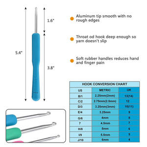 Kit de <span class=keywords><strong>agujas</strong></span> de <span class=keywords><strong>tulip</strong></span>án de ganchillo, herramientas de costura, soporte de gancho de ganchillo cómodo, juego de ganchos de ganchillo de trébol suave con mango ergonómico - Product Image 4