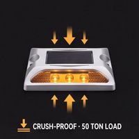 OEM ODM Balise routière réfléchissante en alliage d'aluminium à double face, alimentée par énergie solaire et LED, pour la sécurité des bords de voie et des allées