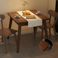 Table et chaises de salle à manger carrées en bois massif, design moderne, portables et durables, pour appartement et usage domestique