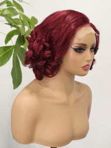 วิกผมลูกไม้แบบโปร่งใส HD 4x4 แบบเวฟเด้งๆ <span class=keywords><strong>ผม</strong></span>อินเดียแท้ 100% แบบดิบ  ความหนาแน่นสูง วิกผมหยิกสีสันสดใสแบบเด้งๆ ขายส่ง - Product Image 6