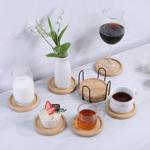 Juego de 6 Posavasos de Madera de Acacia <span class=keywords><strong>Cosen</strong></span>, Ecológicos, de Lujo, Antideslizantes, para el Hogar, Oficina, Decoración Navideña, Mesa de Centro, Escritorio - Product Image 6