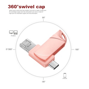Factory Price 3-in-1 OTG <strong>Swivel</strong> <strong>Memory</strong> Stick <strong>USB</strong> 3.0 <strong>Flash</strong> Drive with 2GB 4GB 8GB 16GB Pen Drive 64GB 32GB OTG Pendrive - Product Image 3