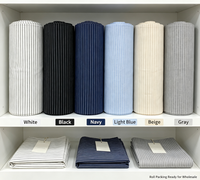 Tissu 100% Coton Teint Fil à Rayures Verticales Fines Légères 40S 115GSM Tissage Uni pour Chemises, Pantalons, Robes, Textiles de Maison, Filles