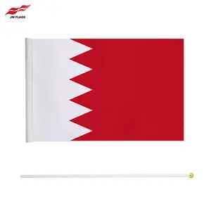Precio de fábrica Bandera de mano de Bahrein 14*21cm Bandera de Bahrein Bandera de poliéster de Bahrein