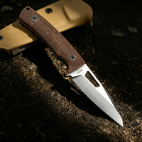 Couteau de chasse à lame fixe en acier à haute teneur en carbone, manche en Micarta, couteau de survie pour activités de plein air, outil EDC compact à lame pleine longueur