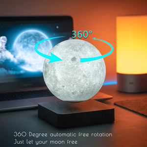 Minimalist Design Brightness 3D Printing Lunar Lamp Color Changing <b>LED</b> Magnetic Levitation 14cm Moon for Bedroom <b>Night</b> <b>Light</b> - Product Image 5